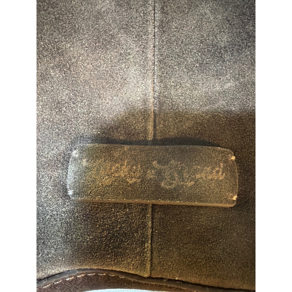 Lucky Brand Brown Suede Hobo Bag Slouchy Leather Shoulder Bag Boho Large Tie Top - Picture 6 of 6